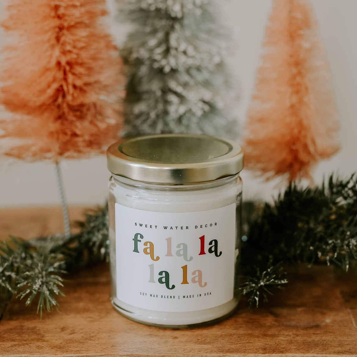 Fa La La La Clear Jar Candle