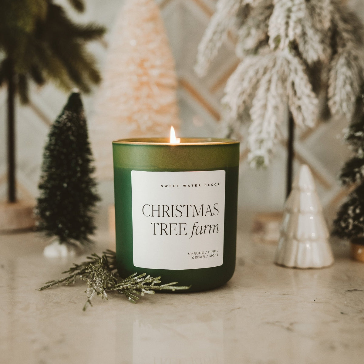 Christmas Tree Farm Green Matte Jar Candle