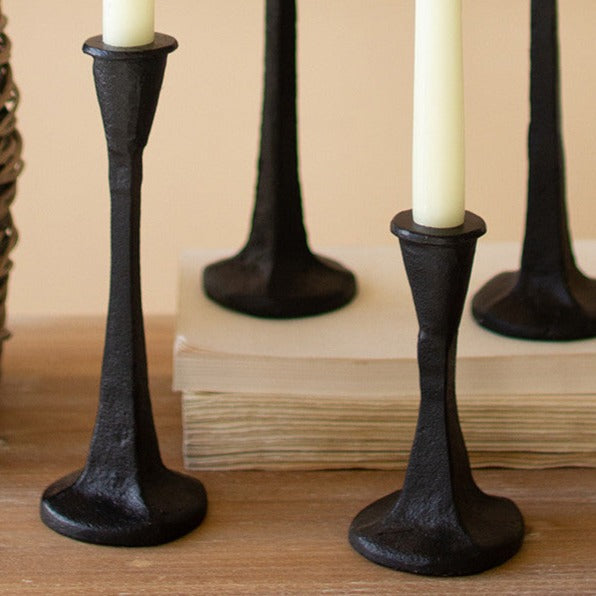 Cast Iron Taper Candle Holder Set