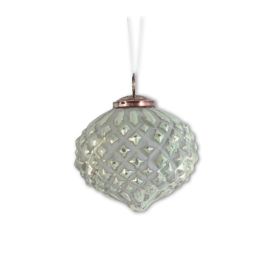 Distressed Green Glass Onion Ornament