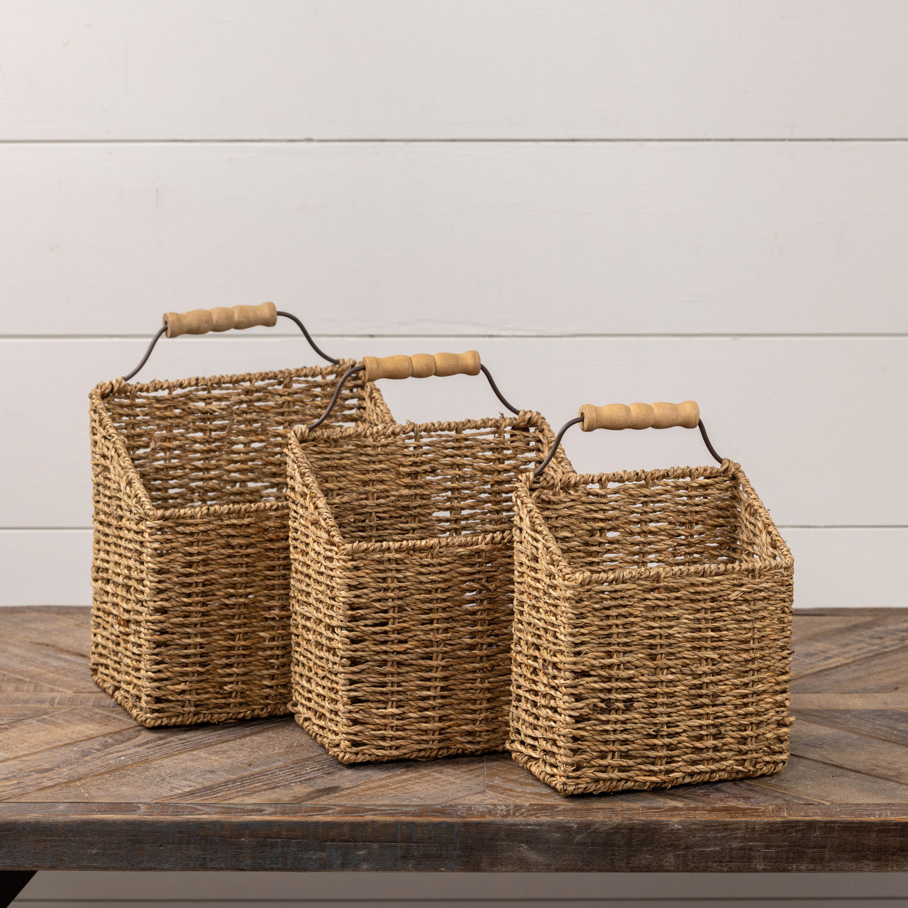 Square Basket Set With Handles