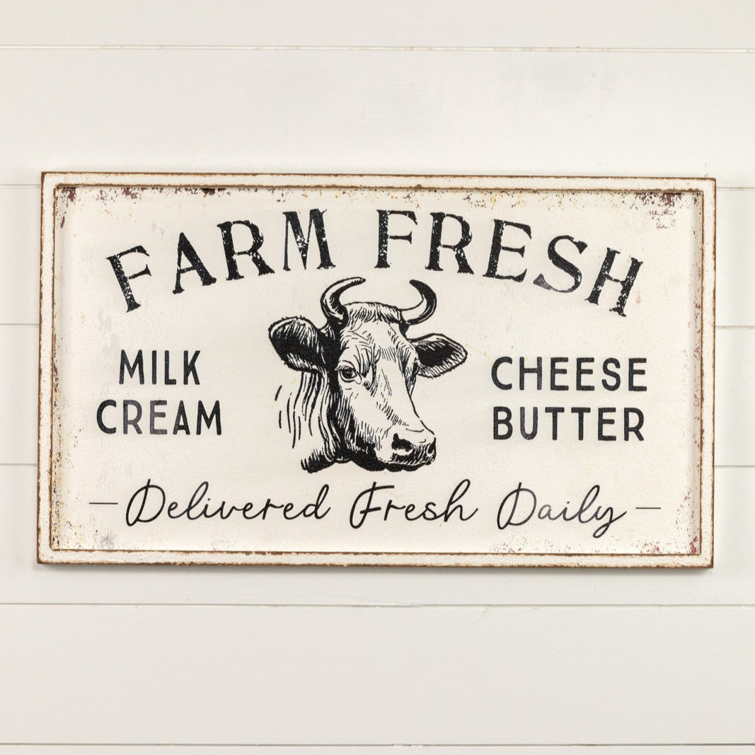 Farm Fresh Milk Cream Cheese Butter Sign