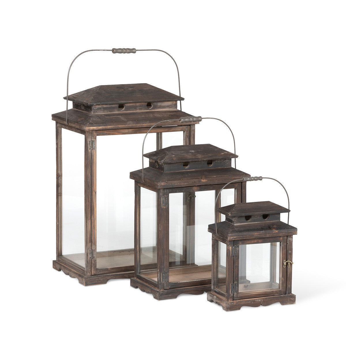 Wooden Display Lantern Set