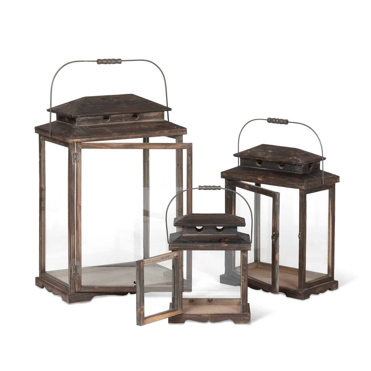 Wooden Display Lantern Set