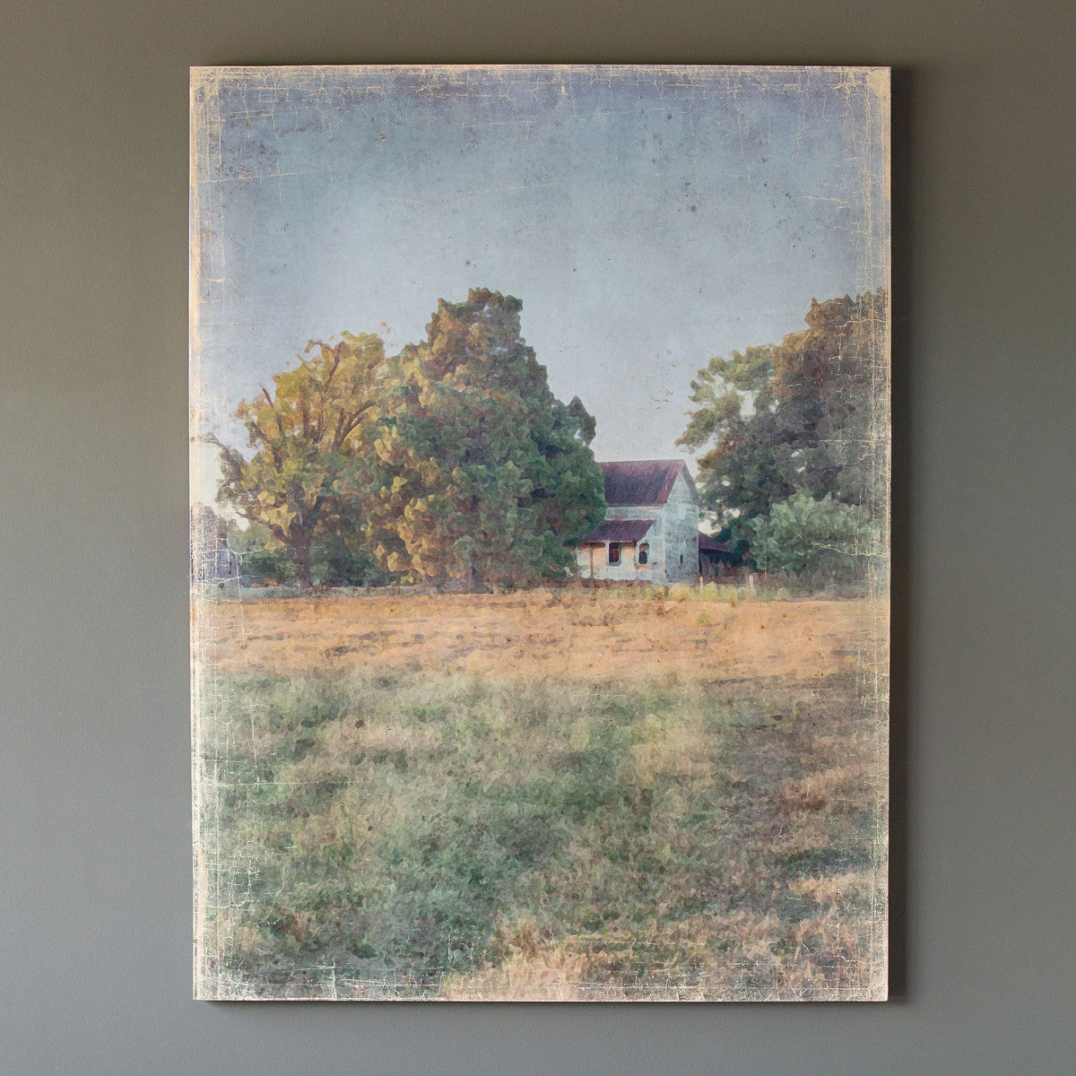 Distressed Watercolor Homestead Canvas Print