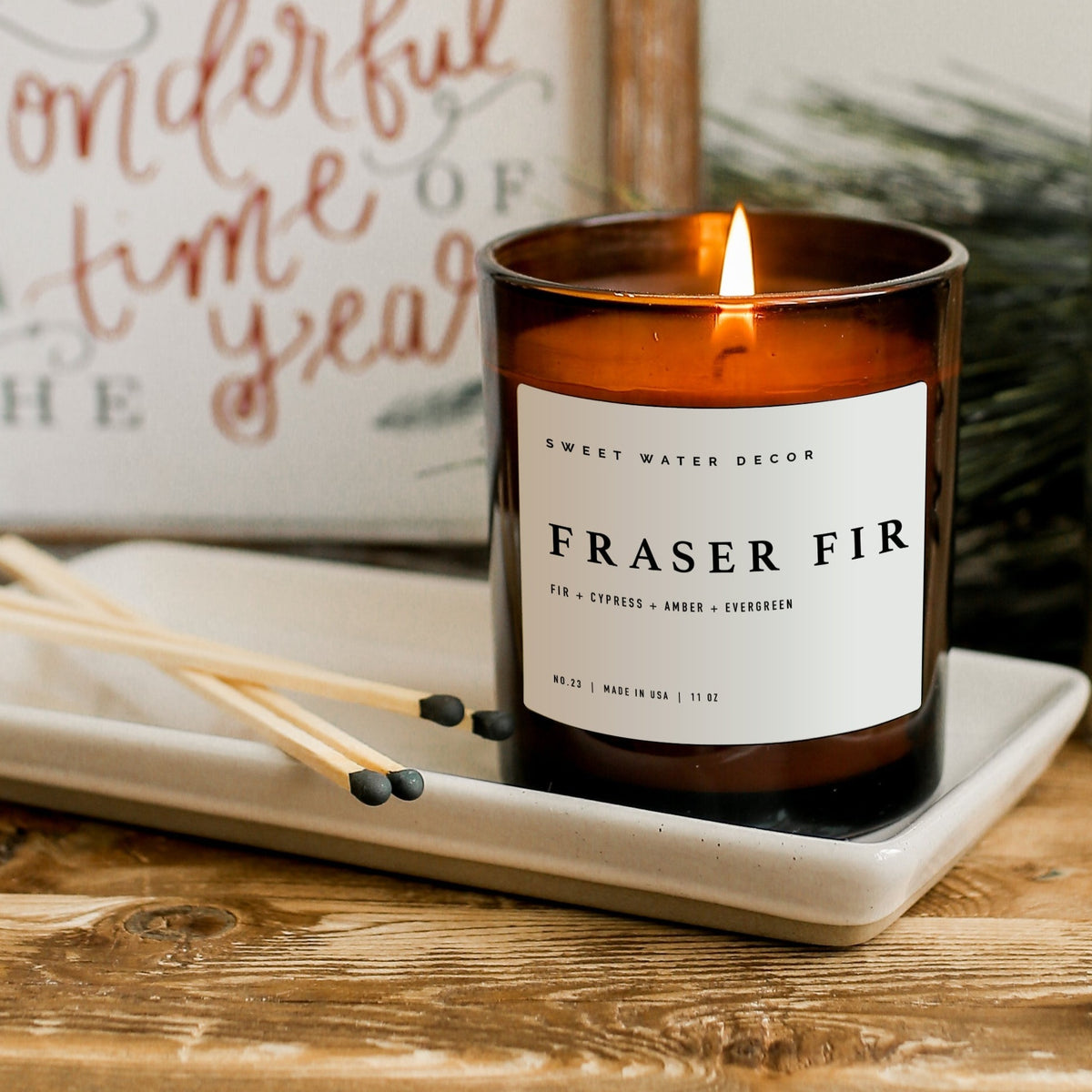 Fraser Fir Soy Candle - Amber Jar - 11 oz