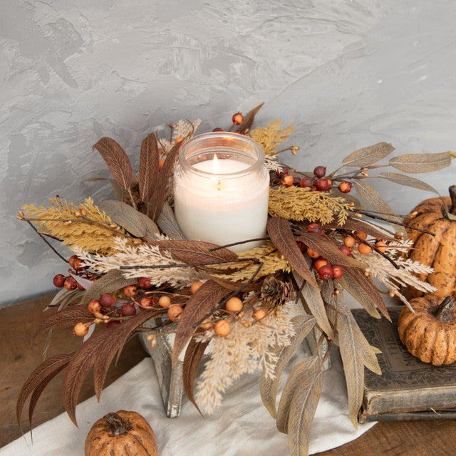 Mixed Wheat &amp; Berry Wreath