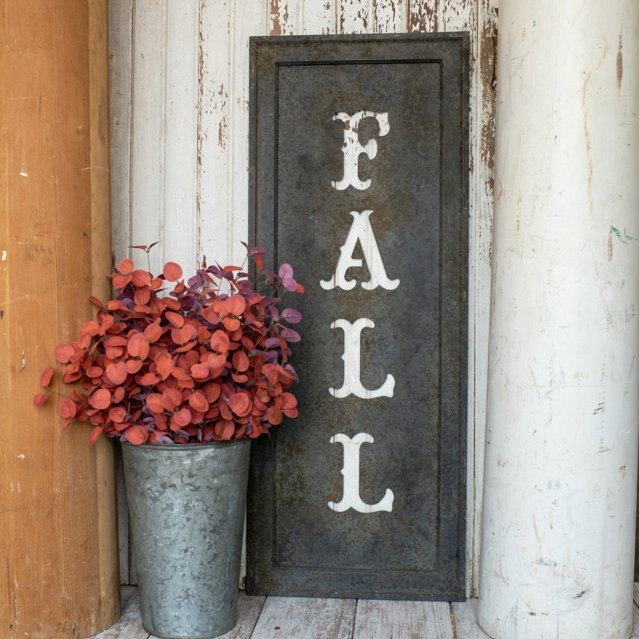 Vertical Fall Frame Metal Sign