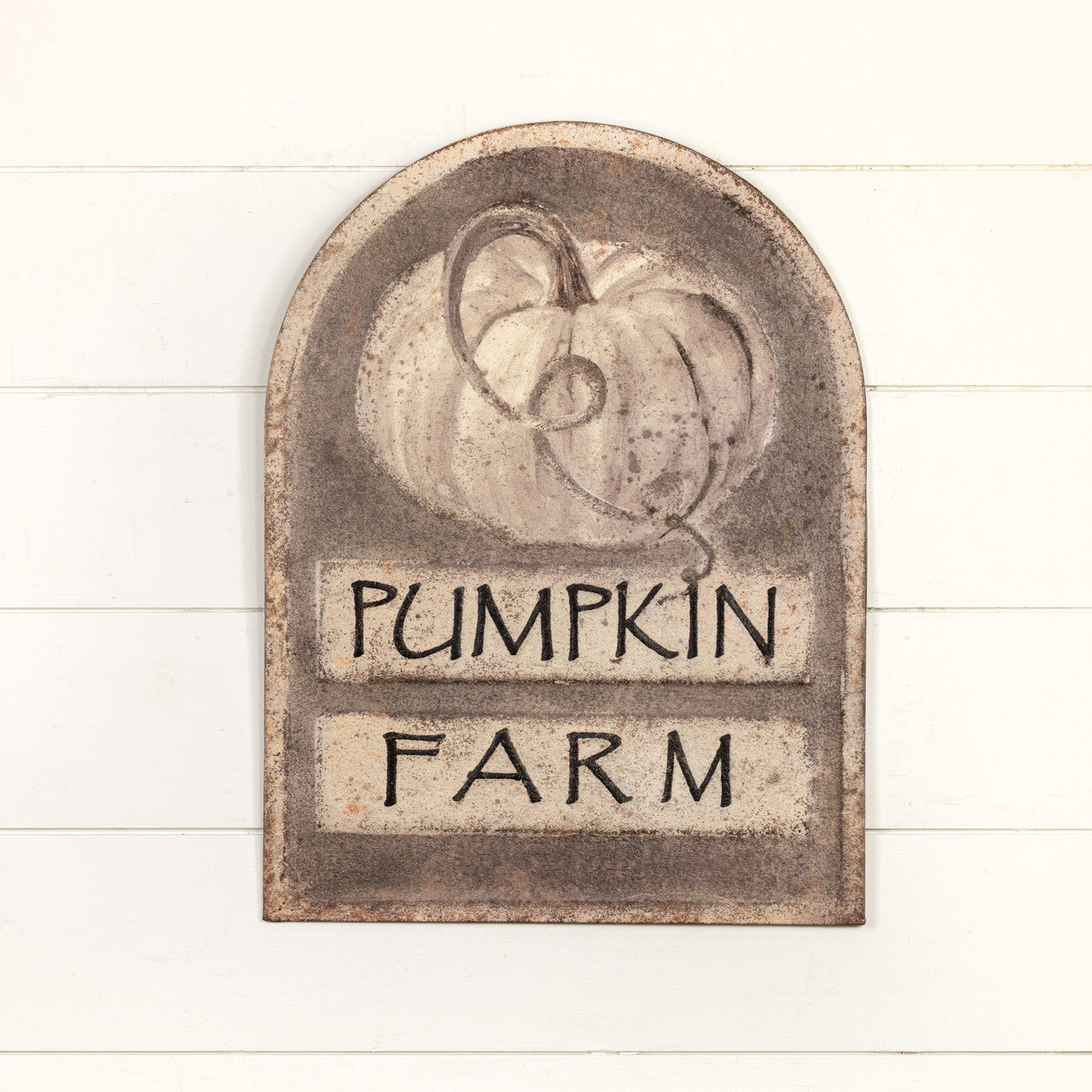 Embossed White Pumpkin Farm Sign