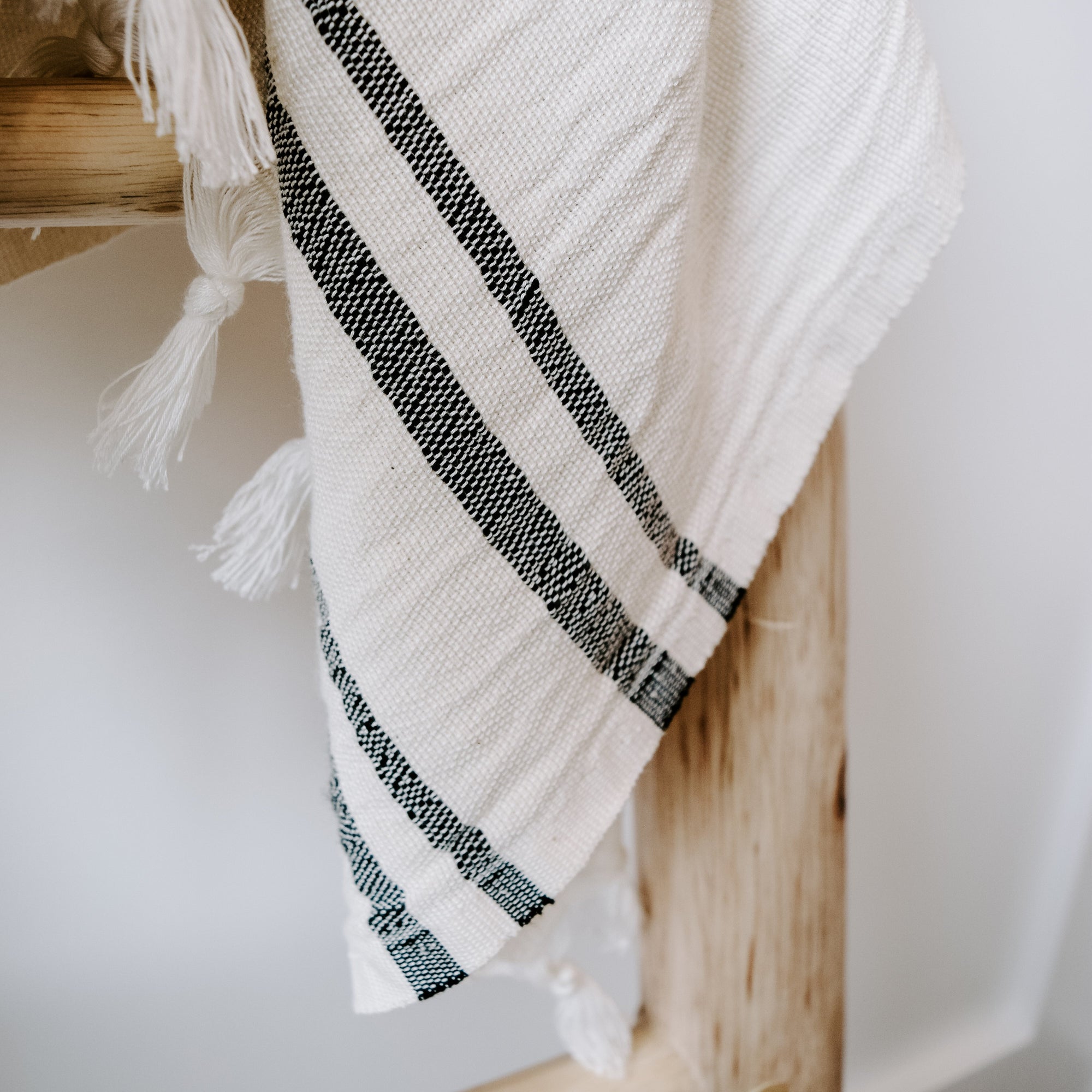 Haley Two Stripe Turkish Cotton & Bamboo Hand Towel