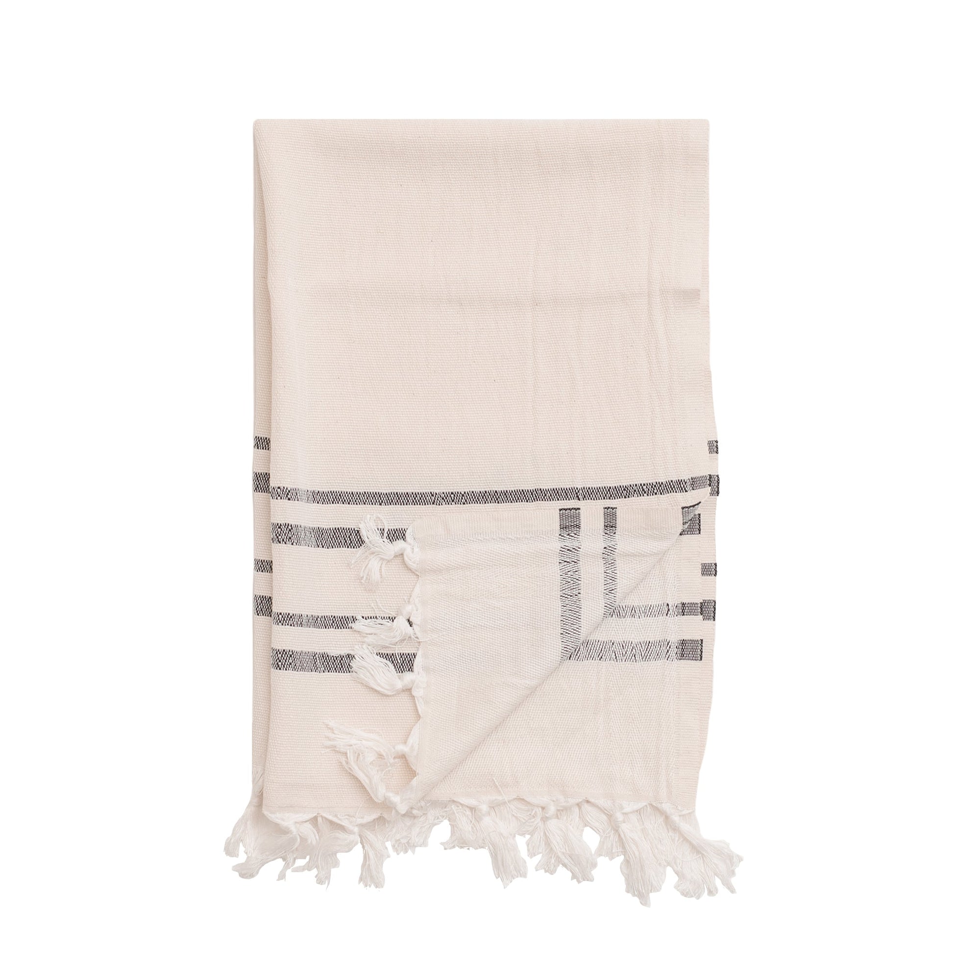 Haley Two Stripe Turkish Cotton & Bamboo Hand Towel