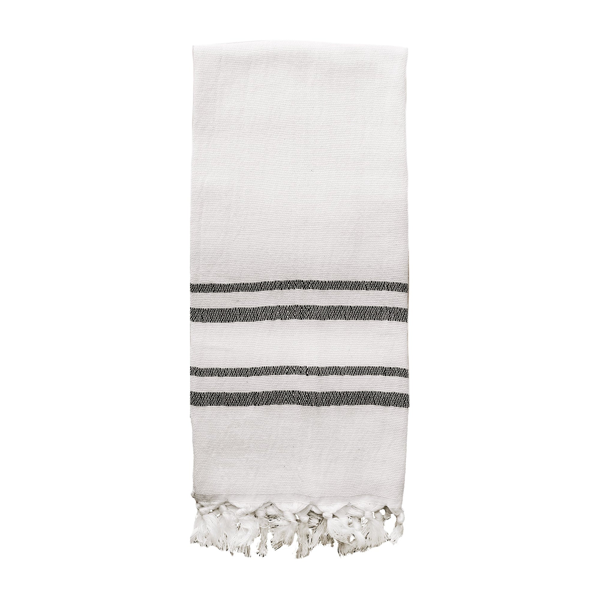 Haley Two Stripe Turkish Cotton & Bamboo Hand Towel