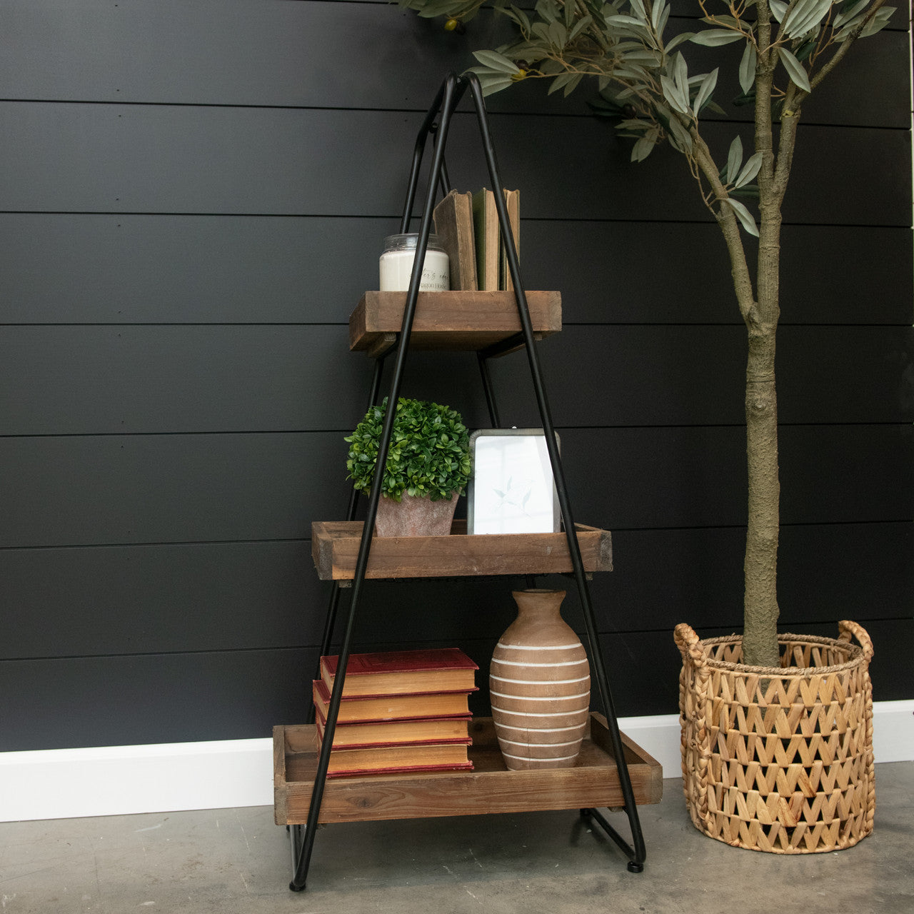 Three Tier Wood Display Stand