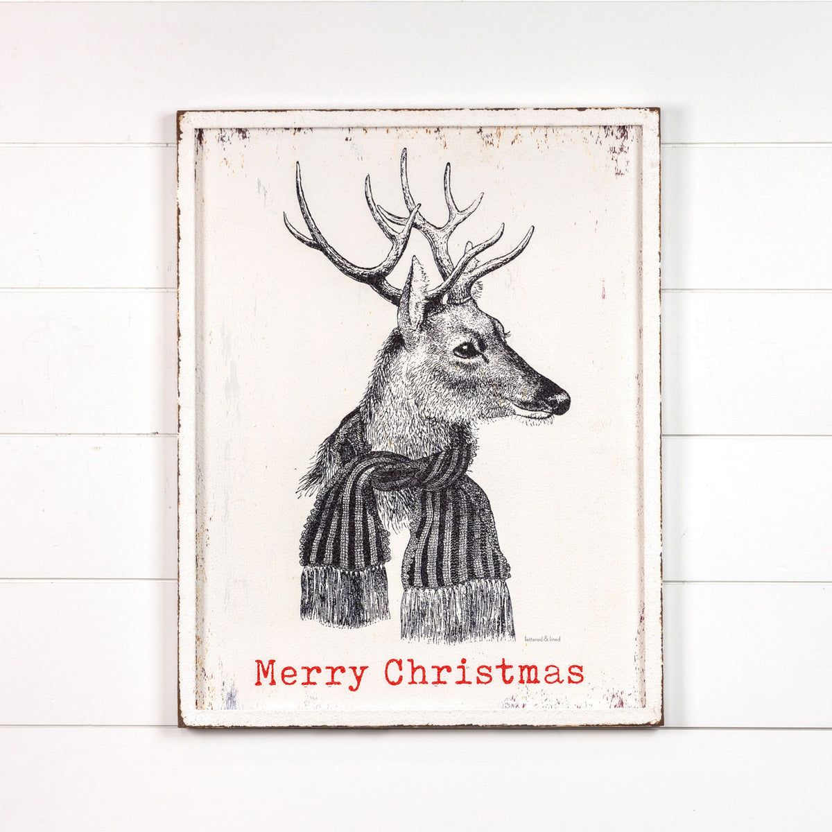 Merry Christmas Reindeer Sign