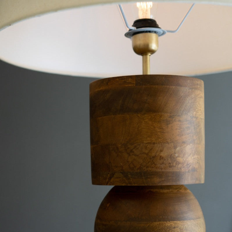 Wooden Column Floor Lamp