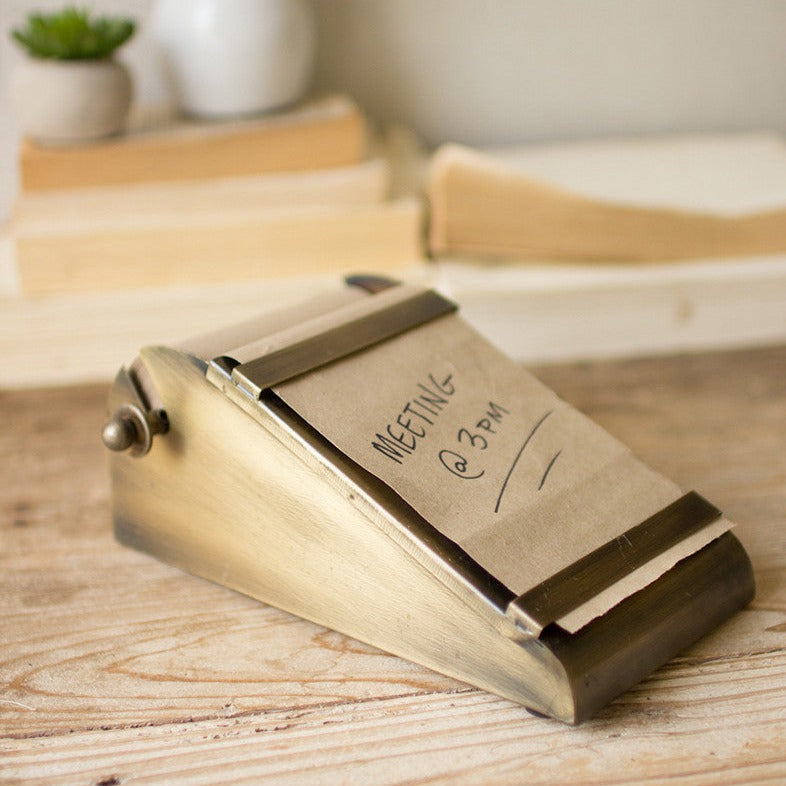 Antiqued Brass Desktop Note Roll