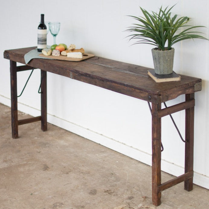 Antique Wooden Folding Console Table