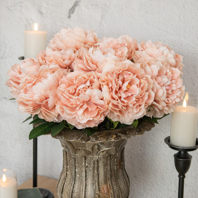 Pink &amp; White Peony Spray