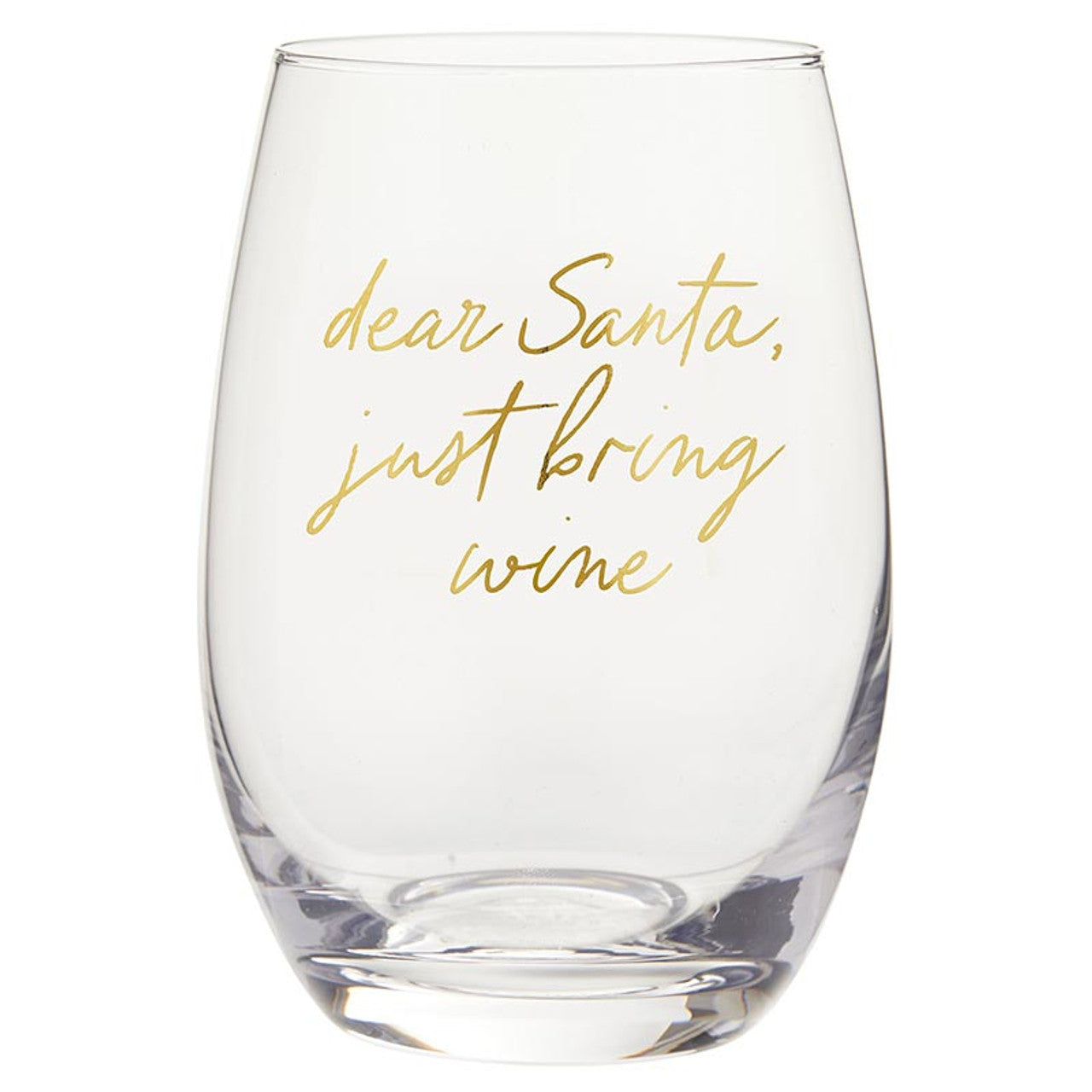 Dear Santa Stemless Wine Glass Set