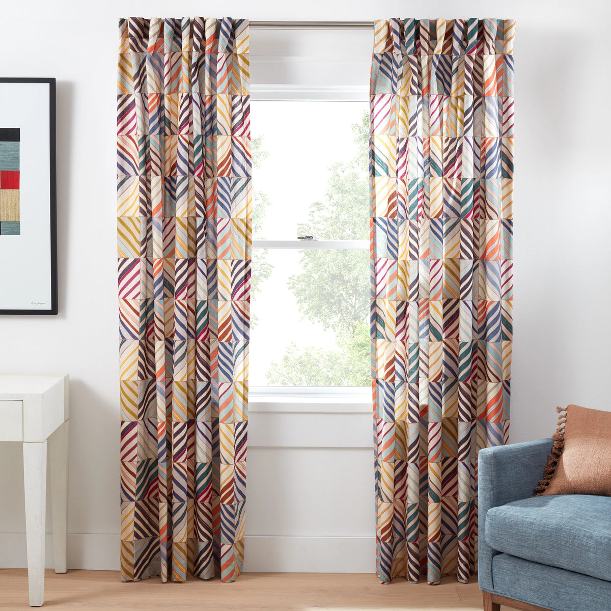 Pine Cone Hill Potter Linen Multi Curtain Panel