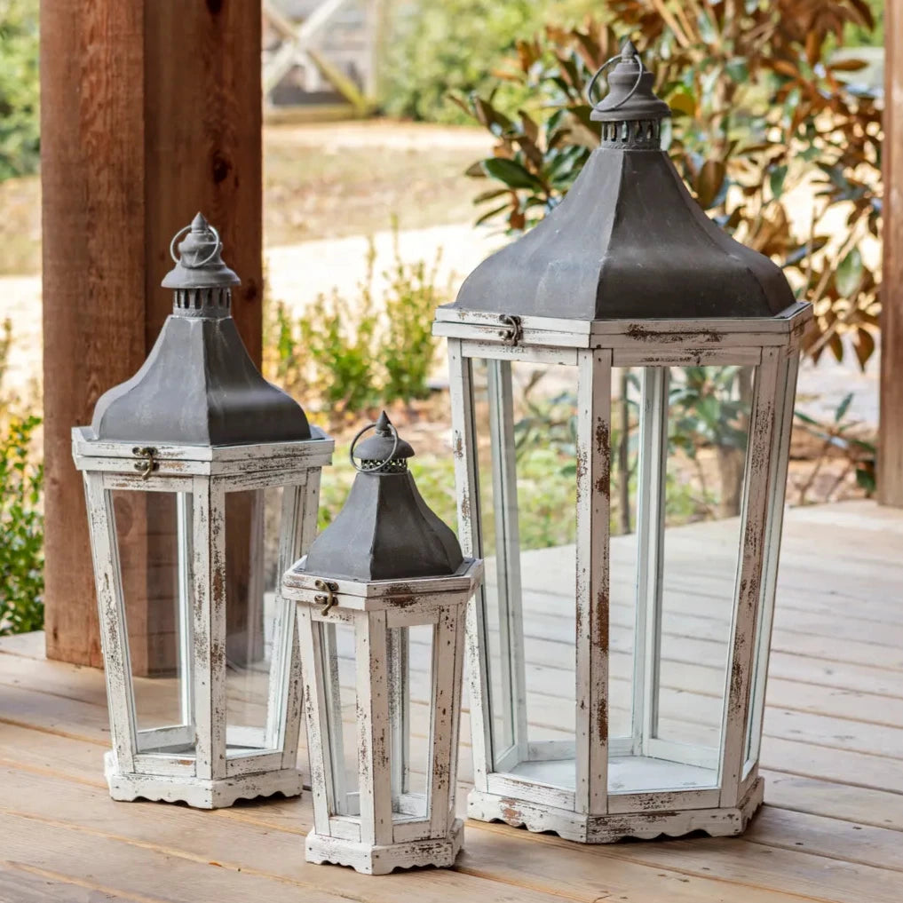 Weathered Jackson Square Lantern Set