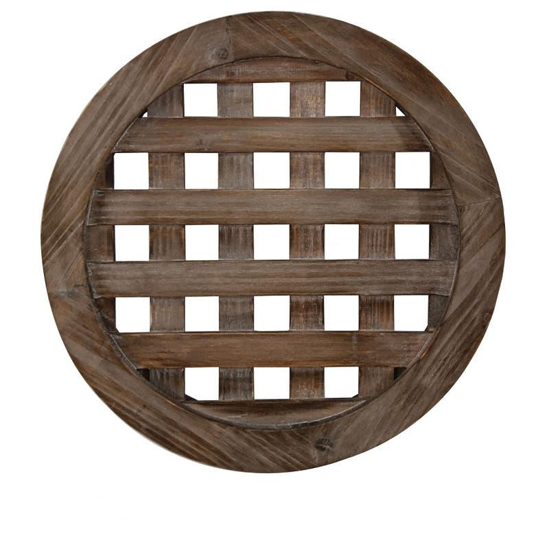 Round Wood Lattice Charger