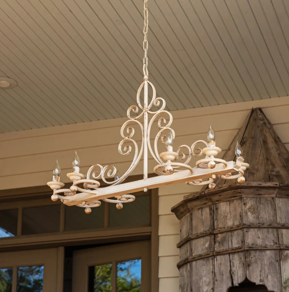 Horizontal Iron Filigree Chandelier