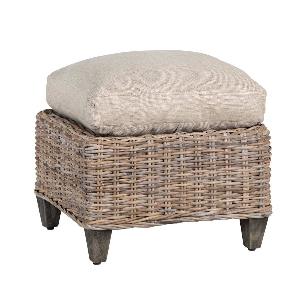 Cottage Rattan Ottoman