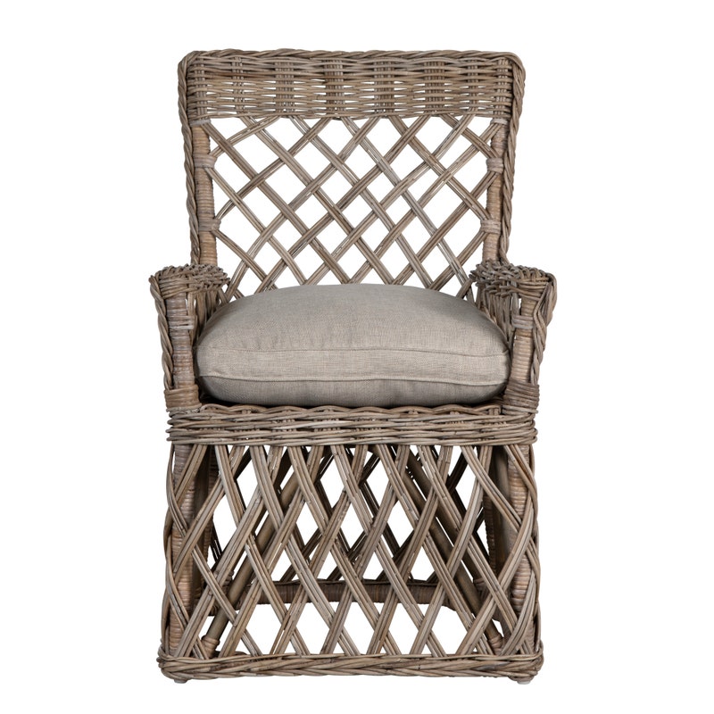 Lattice Rattan Arm Chair