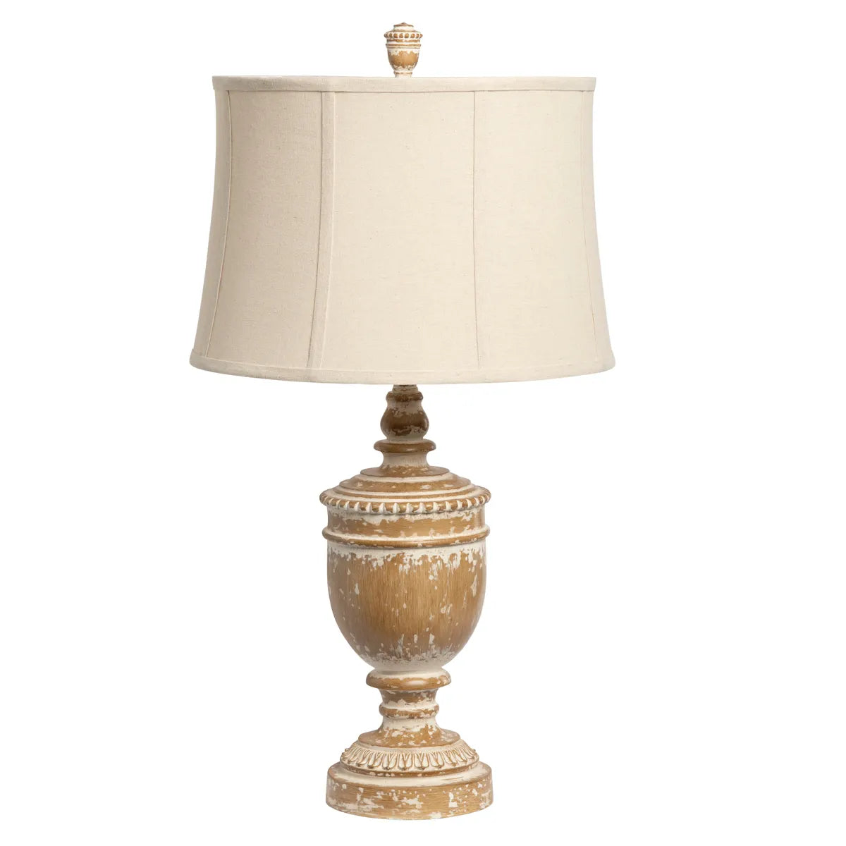 White Washed Finial Lamp Set