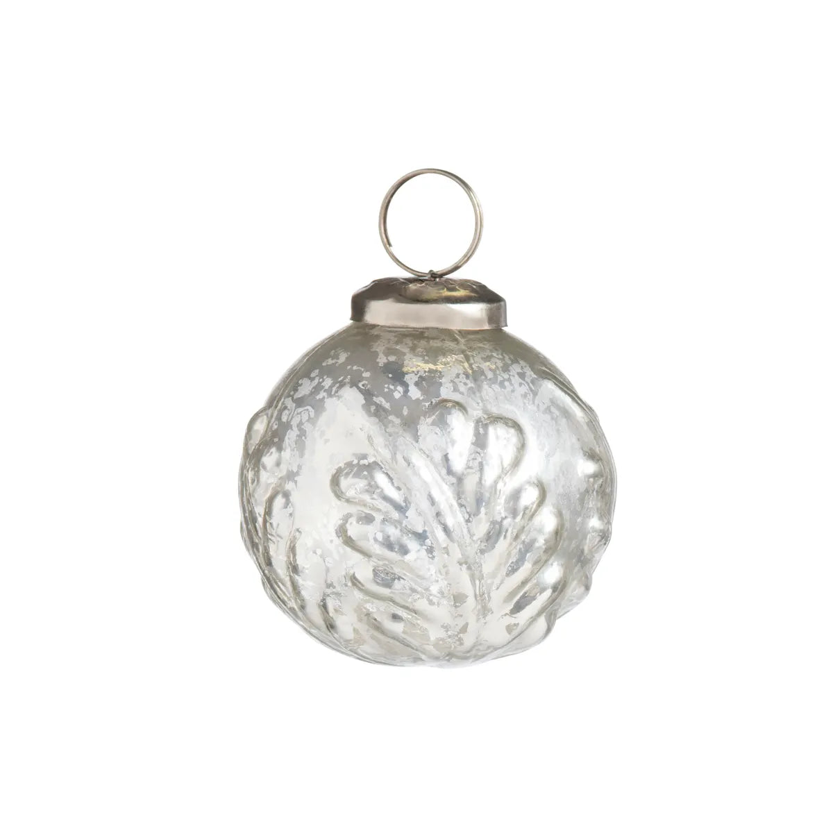 Embossed Laurel Mercury Glass Ornament Set