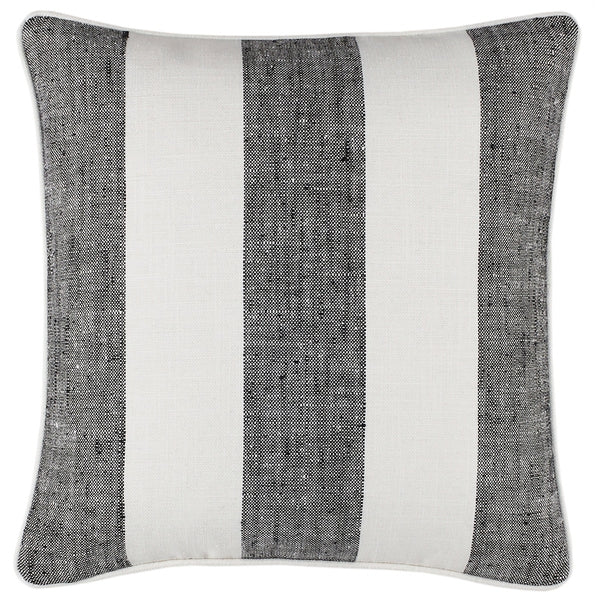 Pine Cone Hill Awning Stripe Black Indoor/Outdoor Pillow