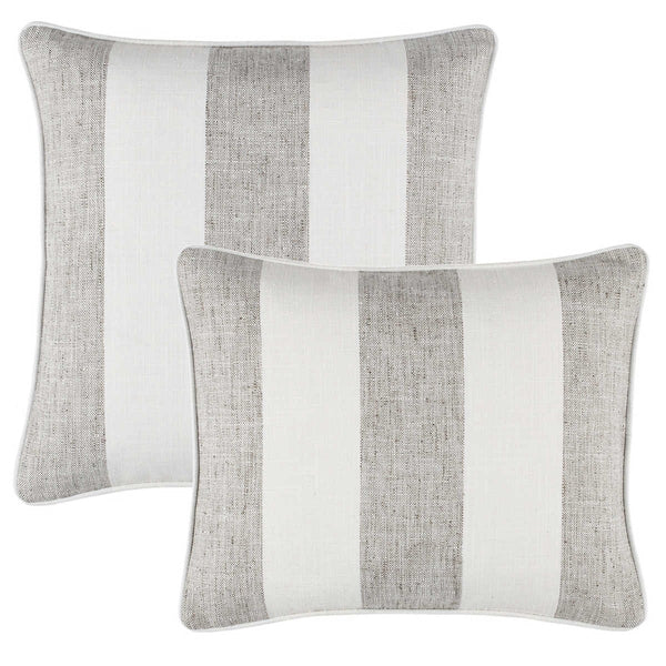 Pine Cone Hill Awning Stripe Grey Indoor/Outdoor Pillow