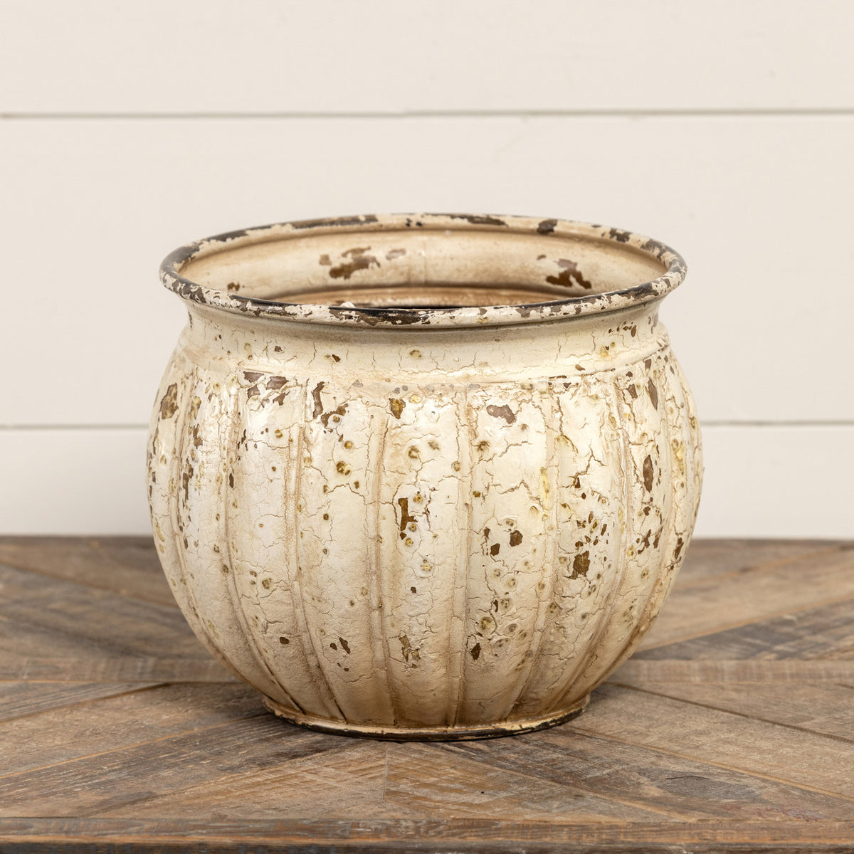 Aged White Planter Pot