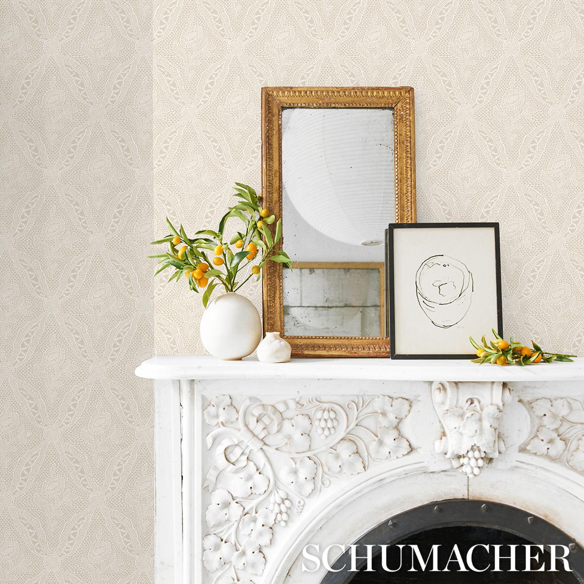 Schumacher Cosette Lace Wallpaper