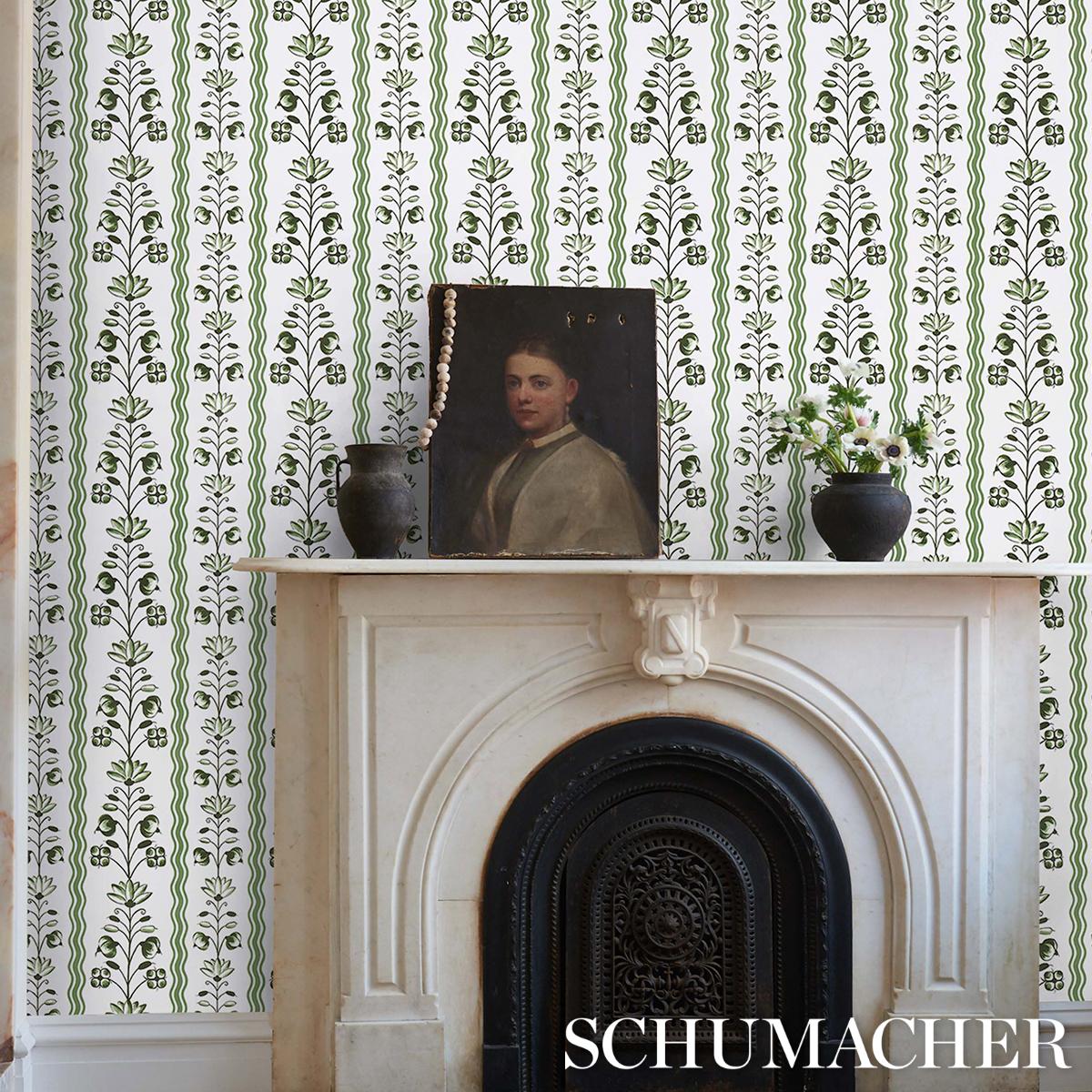 Schumacher Delft Waves Wallpaper