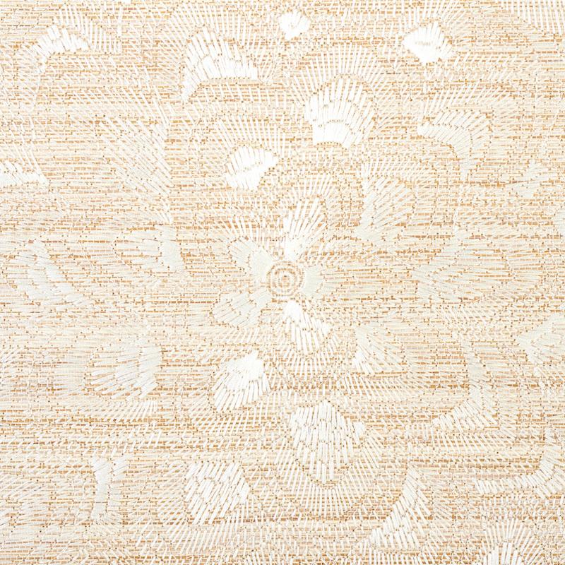 Schumacher Lotus Embroidery Sisal Wallpaper