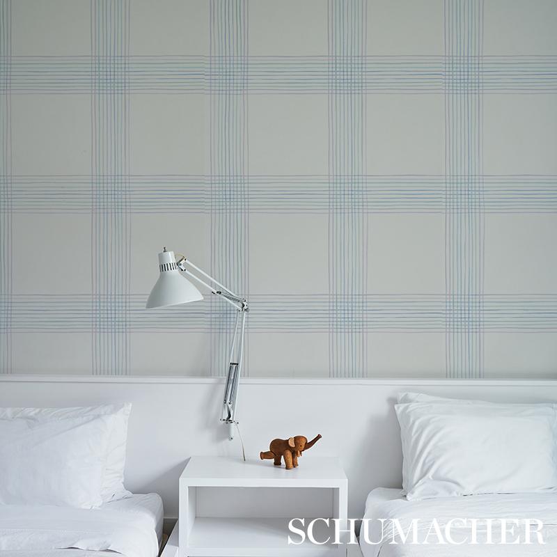 Schumacher Minerva Plaid Print Wallpaper