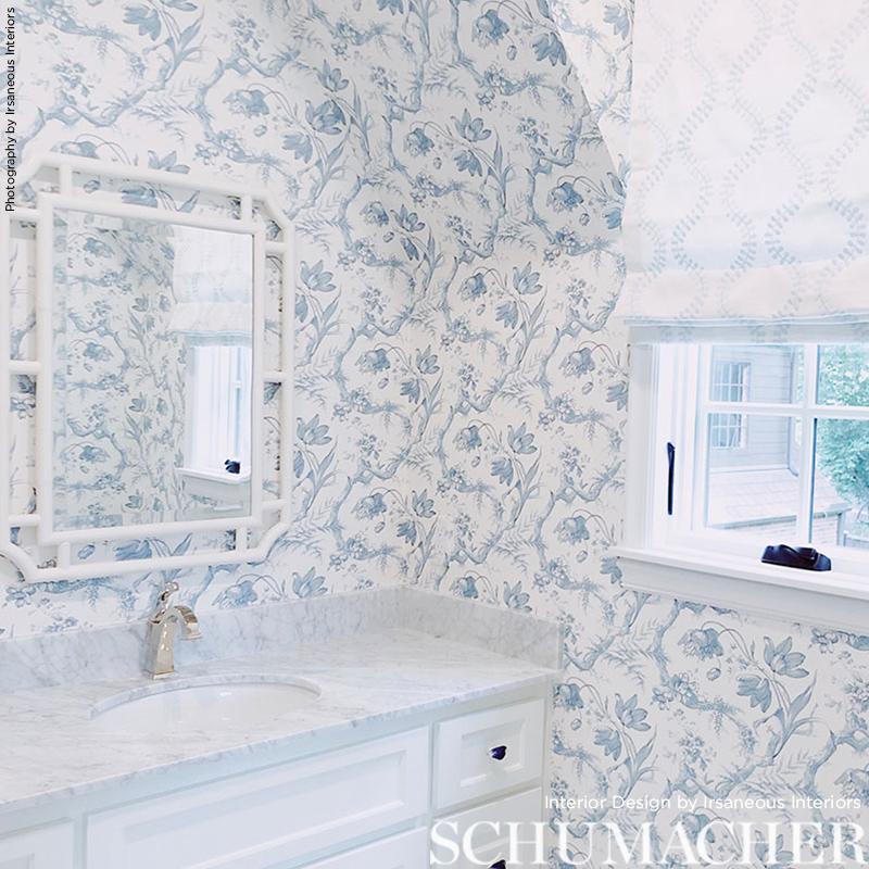 Schumacher Toile De Fleurs Wallpaper