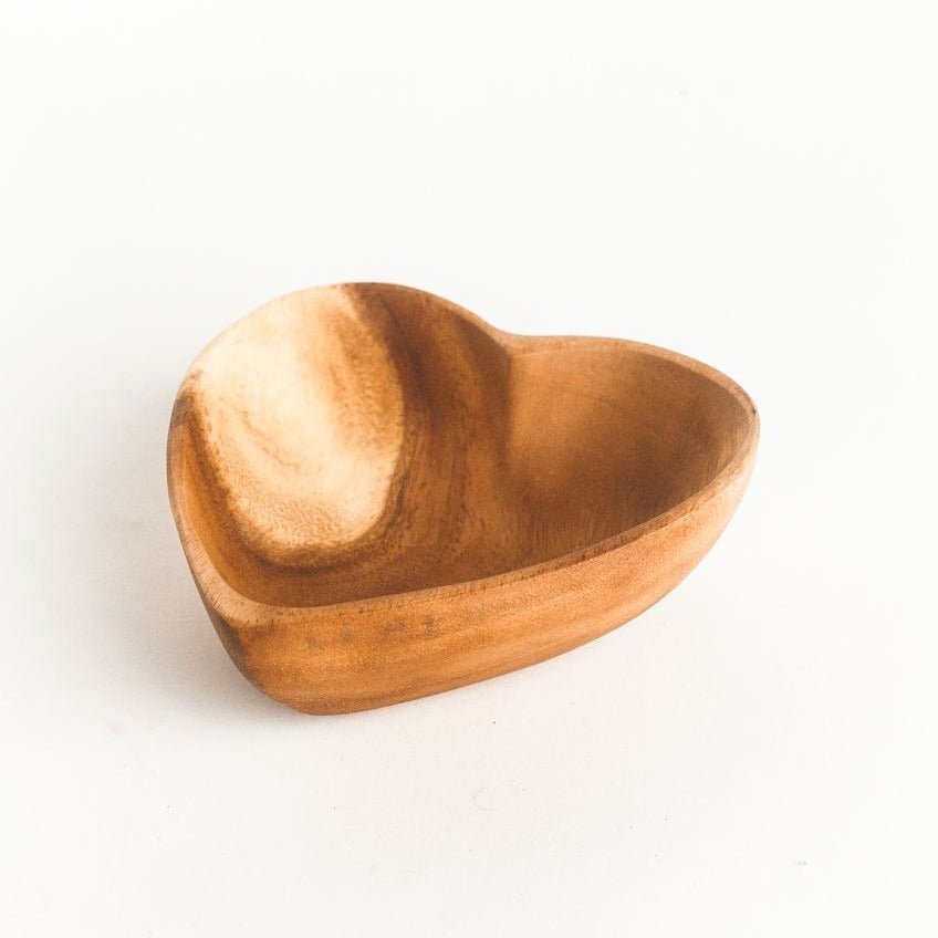 Acacia Wood Heart Bowl 6" - A Cottage in the City