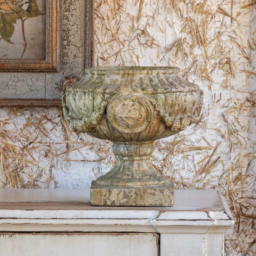 Aged Classic Urn With Garland - A Cottage in the City