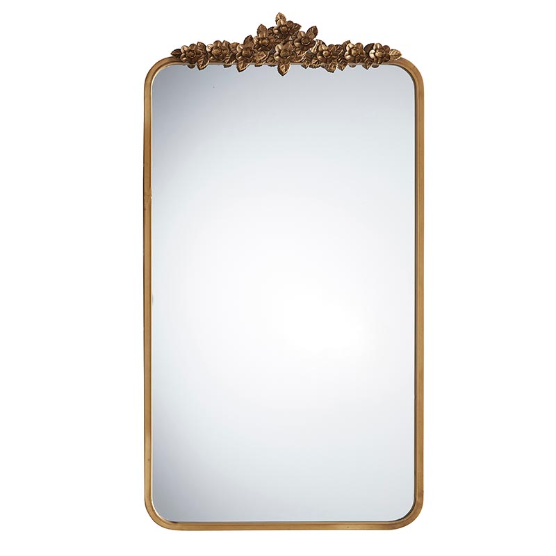 Aged Gold Floral Top Mirror - A Cottage in the City