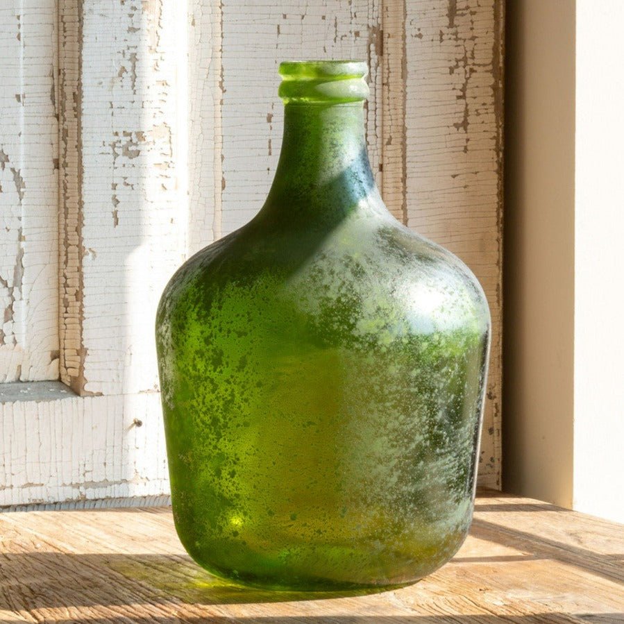 Aged Green Glass Cellar Bottle Medium - A Cottage in the City