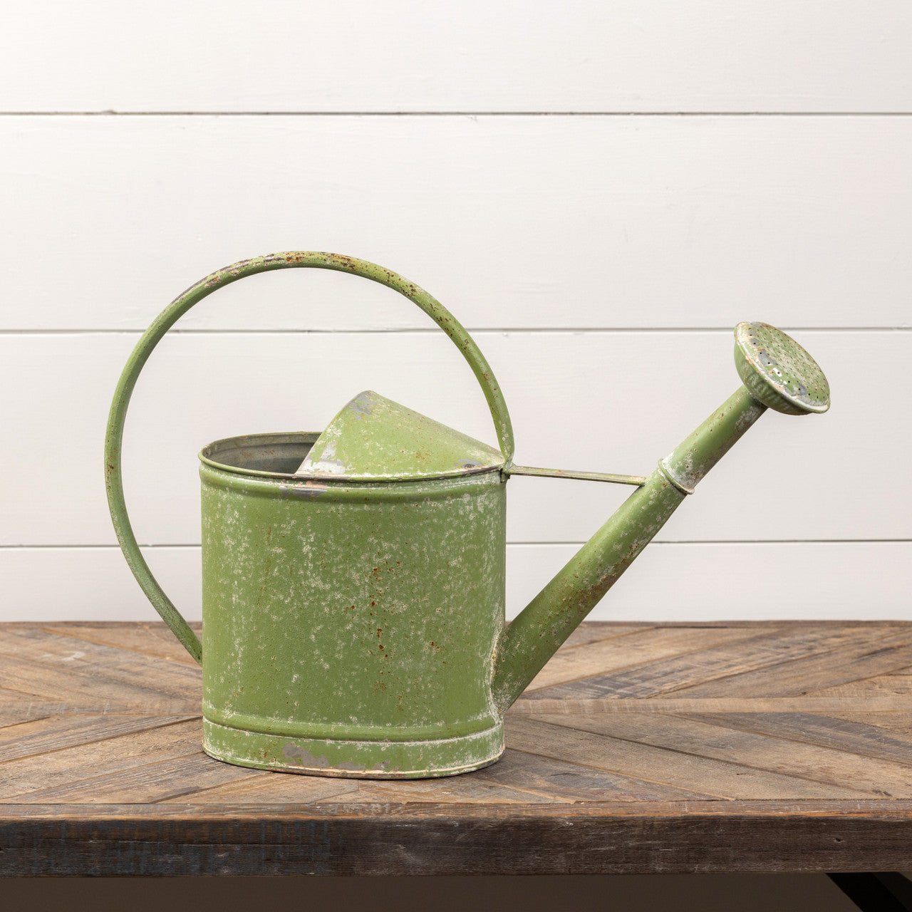 Aged Green Watering Can - A Cottage in the City