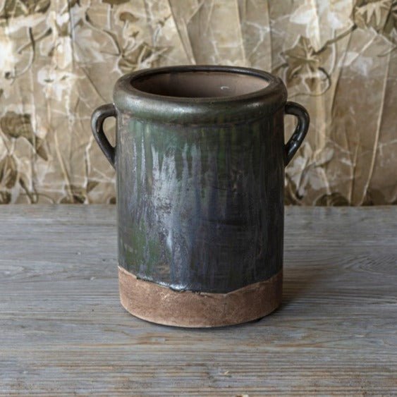 Aged Olive Glazed Pottery Crock Set - A Cottage in the City