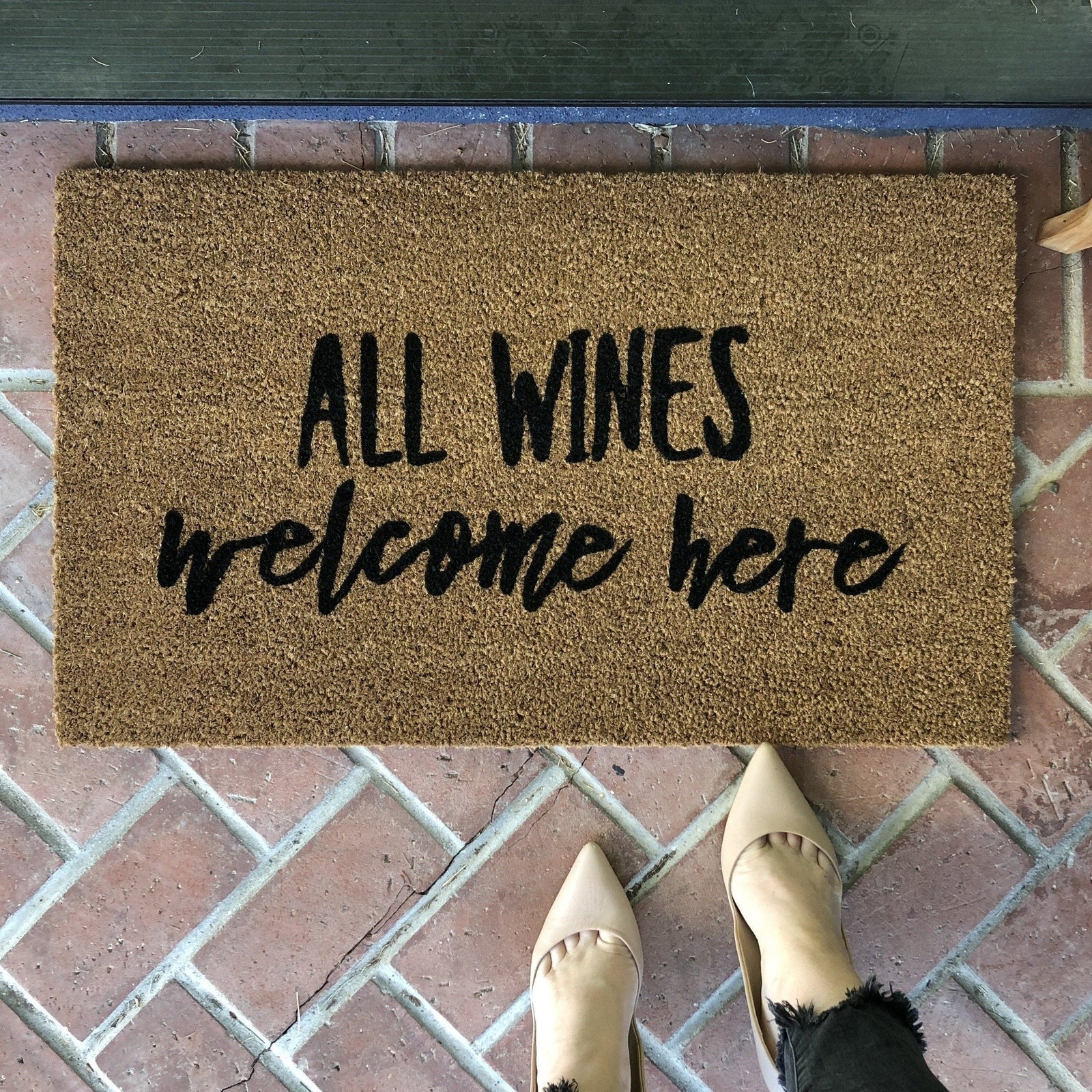 All Wines Welcome Here Doormat - A Cottage in the City