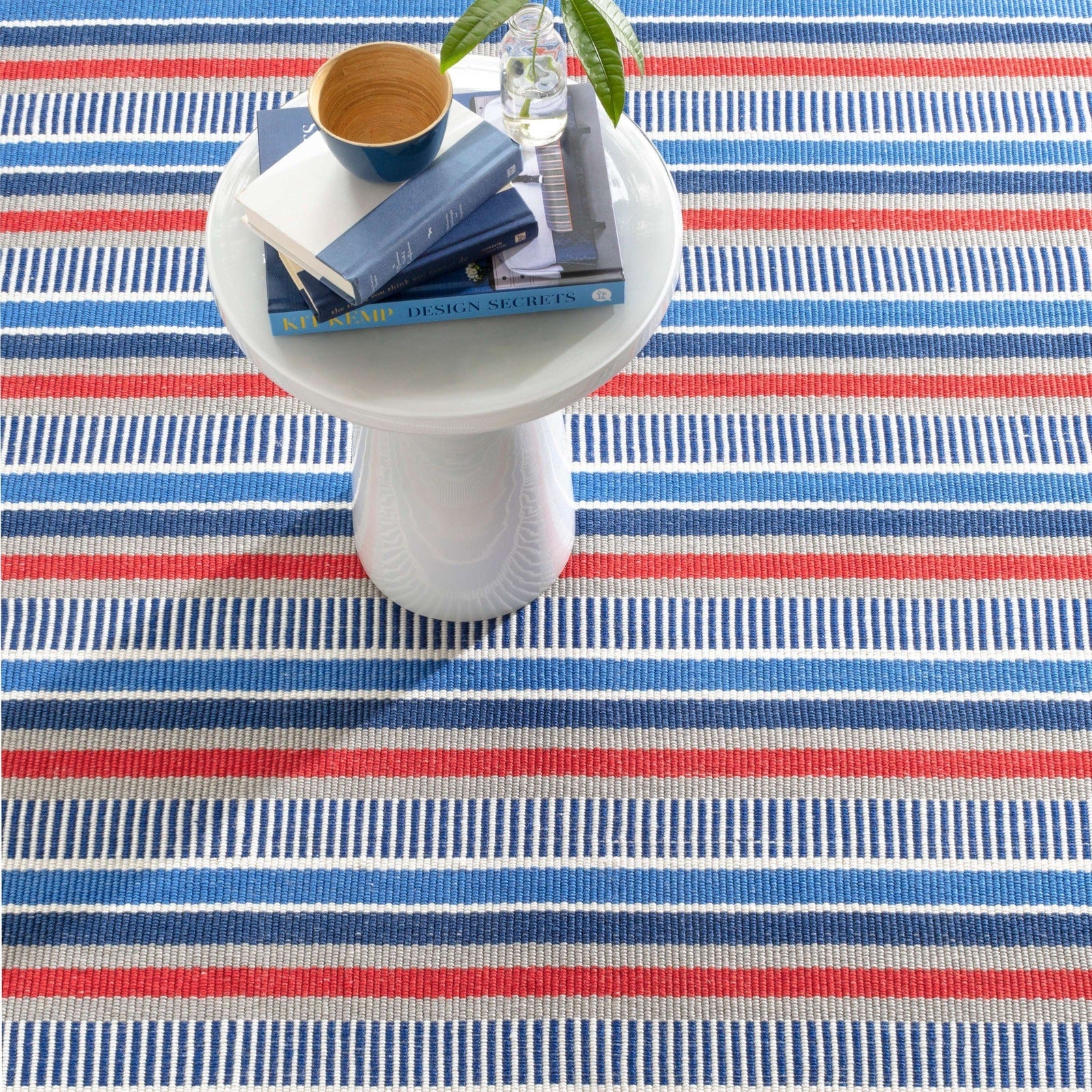 Always Greener Blue/Red Indoor/Outdoor Rug - A Cottage in the City