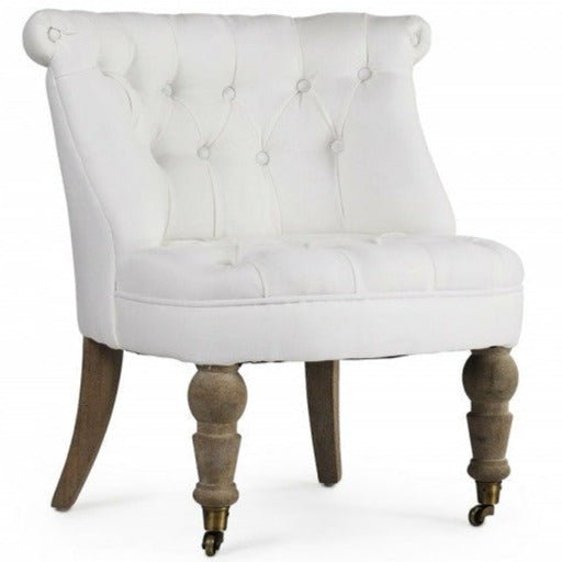 Amelie White Slipper Chair - A Cottage in the City