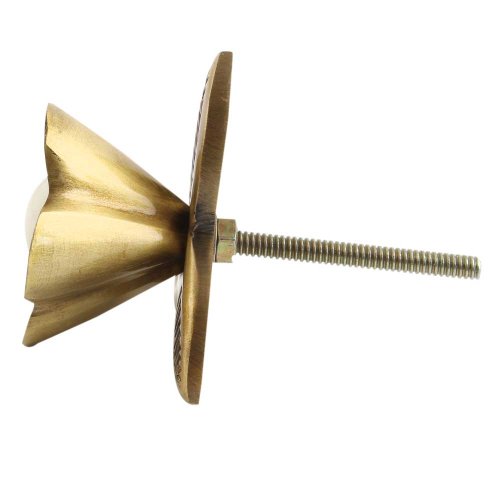 Antique Brass Flower Knob - A Cottage in the City