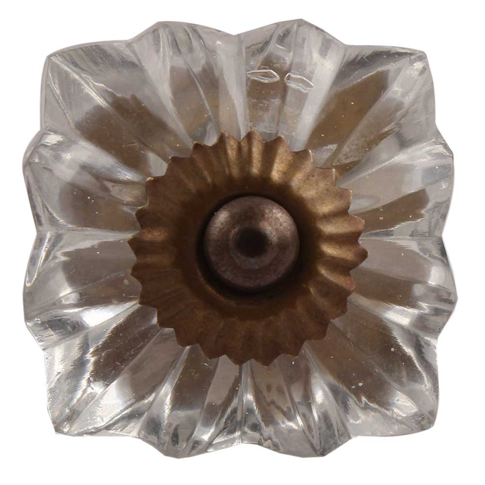 Antique Cut Glass Square Knob - A Cottage in the City